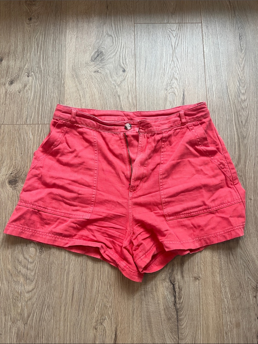Women’s High Waisted Coral Red Shorts